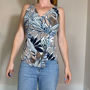Vintage Cache Tropical Print Top Size Medium